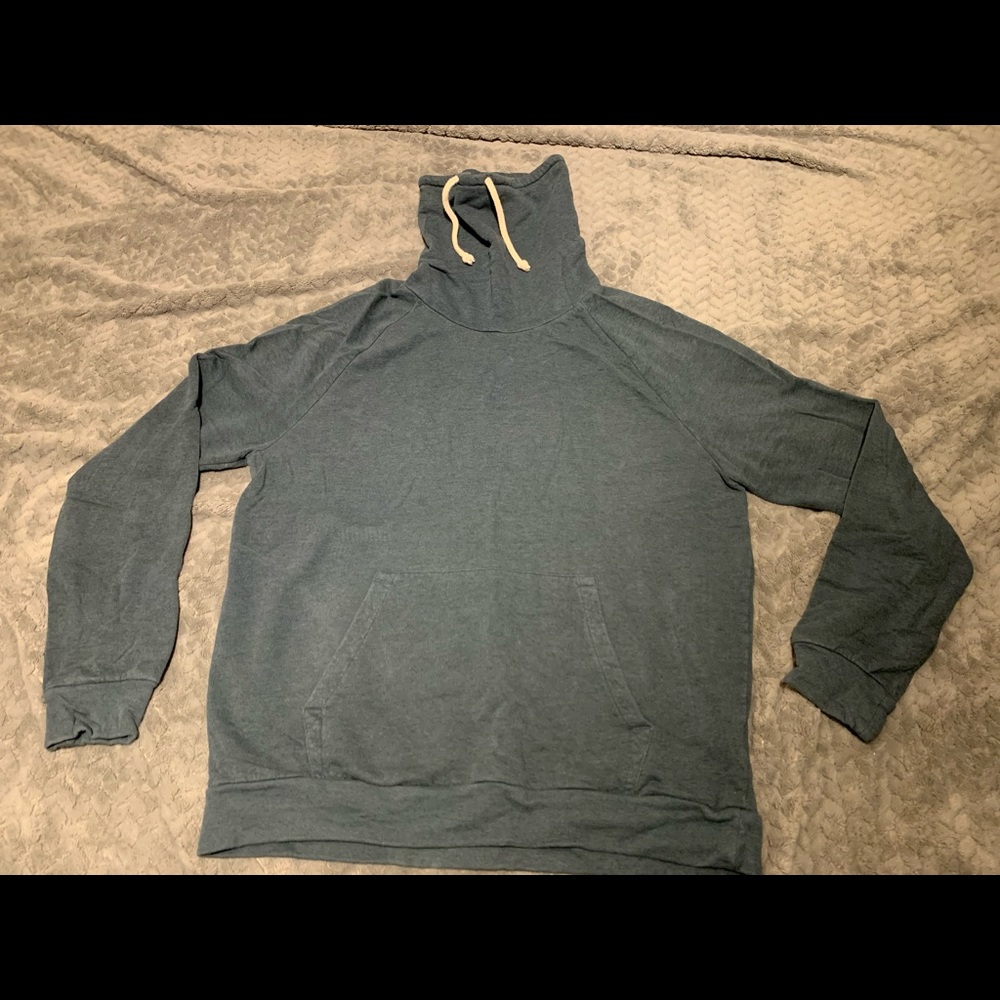 Men’s XL H&M navy blue super long turtle neck sweatshirt with drawstrings. Cozy